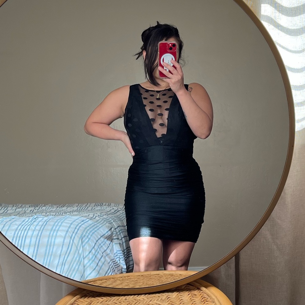 Black ruched dress